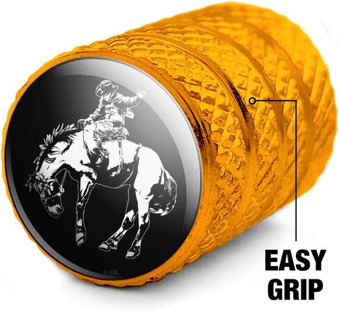 Bucking Bronco Illustration Valve Stem Caps for Tire Rim Wheel Aluminum - Pink in Saudi Arabia