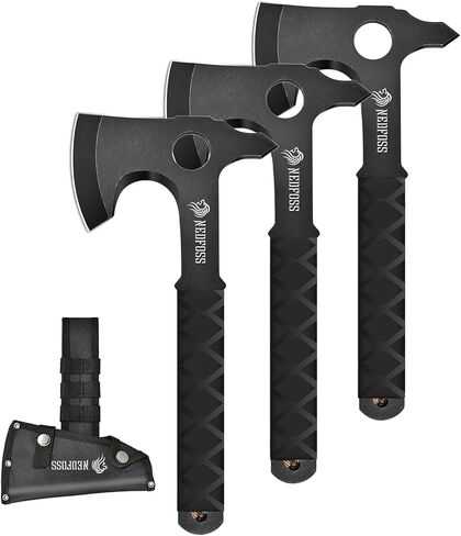 NedFoss Throwing Axe Set, 10.2'' Full Tang Throwing Hatchet with Sheath, Updated TPR Rubber Wrapped Handle, Perfect for Competition and Recreation in Saudi Arabia