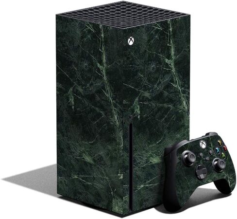 MIGHTY SKINS Skin Compatible with Xbox Series X Bundle - Green Marble Protective, Durable, and Unique Vinyl Decal wrap Cover Easy to Apply and Change Styles Made in The USA (MIXBSERXCMB-Green Marble) in Saudi Arabia