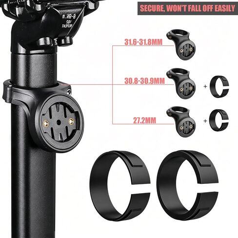 Seat Post Bike Mount Compatible with Garmin Varia RTL510 RTL515 RVR315 RearVue 820 Rearview Radar Rear Tail Light Bicycle Seatpost Bars Clamp Quarter Turn Mount MTB Road Cycling Holder in Saudi Arabia