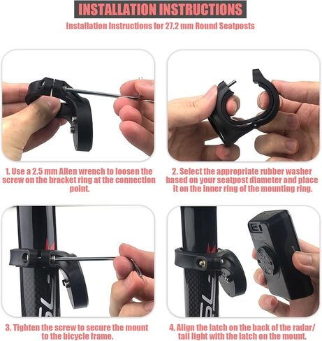 Seat Post Bike Mount Compatible with Garmin Varia RTL510 RTL515 RVR315 RearVue 820 Rearview Radar Rear Tail Light Bicycle Seatpost Bars Clamp Quarter Turn Mount MTB Road Cycling Holder in Saudi Arabia