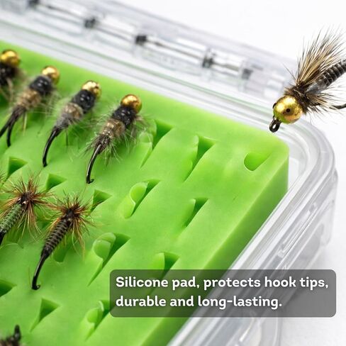 36PCS Barbless & Barbed Fly Fishing Flies Assortment, Mixed Hooks Dry Wet Flies for Trout, Adams Elk Hair Caddis Zebra Midge Nymph Patterns in Saudi Arabia