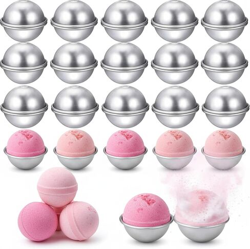 16 Pieces 6 cm/ 2.36 Inch Diameter DIY Metal Bath Bomb Crafting Mould Bath Bomb Making Supplies for Crafts Making, 8 Sets in Kuwait