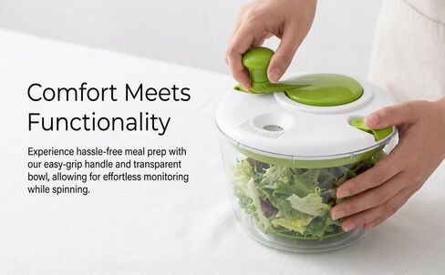 Salad Spinner-Lettuce Spinner | Best Fruit Washer with Spinner Bowl, Easy-Spin Handle, 5QT in Saudi Arabia