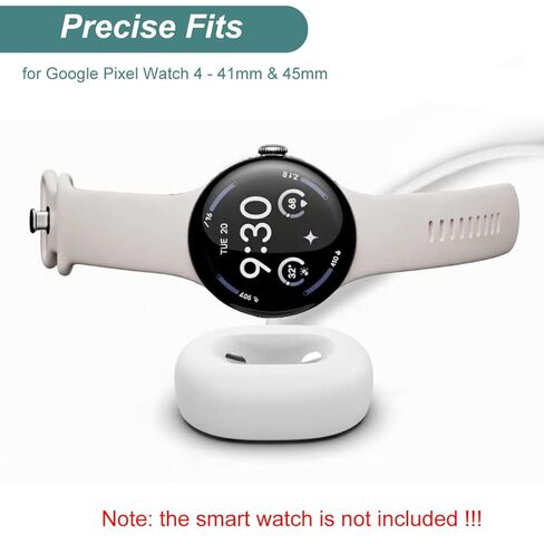 Kissmart Charger for Pixel Watch 4 - Replacement Charging Dock Cable for Google Pixel Watch 4 Smartwatch 41mm and 45mm (White) in Saudi Arabia