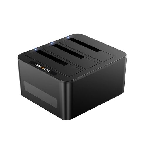 حاوية محرك الأقراص الصلبة CENMATE 3 Bay لـ 2.5 بوصة/3.5 بوصة SATA HDD/SSD مع USB A/C 3.0، حاوية محرك الأقراص الثابتة تدعم حاوية الأقراص الصلبة القابلة للتبديل السريع، خالية من الأدوات in Kuwait