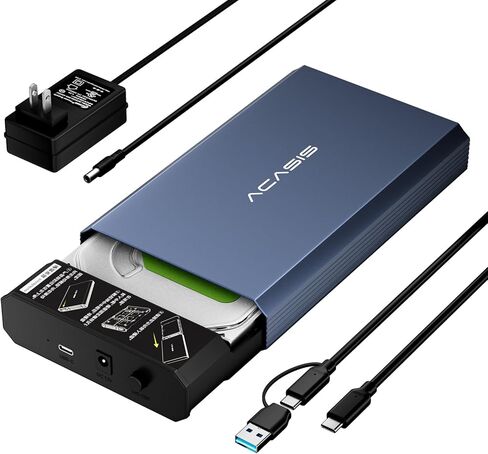 ACASIS 6Gbps Hard Drive Enclosure for 3.5/2.5 Inch SATA SSD HDD Aluminum USB C HDD Enclosure Up to 30TB, 3.5 Hard Drive Enclosure Compatible MacBookPro/Air /WD Seagate Samsung/ PS4 in Saudi Arabia