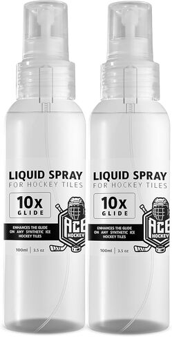 ACE HOCKEY Liquid Spray for Hockey Tiles (2X) - Increases Puck Glide on Synthetic Ice Surfaces - Improves Hockey Stickhandling, Shooting and Passing Practices Experience in Saudi Arabia