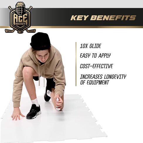 ACE HOCKEY Liquid Spray for Hockey Tiles (2X) - Increases Puck Glide on Synthetic Ice Surfaces - Improves Hockey Stickhandling, Shooting and Passing Practices Experience in Saudi Arabia