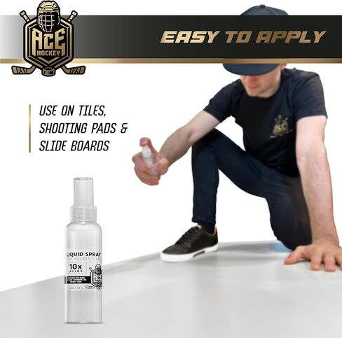 ACE HOCKEY Liquid Spray for Hockey Tiles (2X) - Increases Puck Glide on Synthetic Ice Surfaces - Improves Hockey Stickhandling, Shooting and Passing Practices Experience in Saudi Arabia