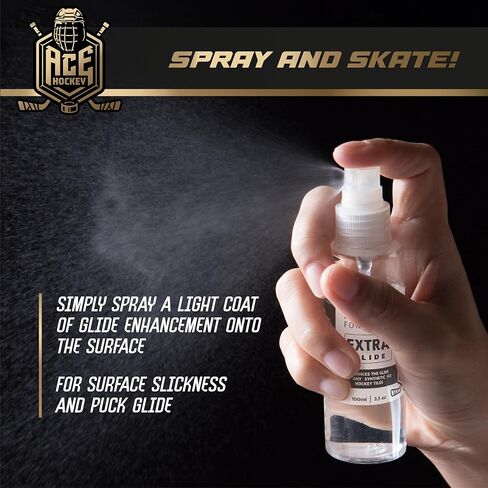ACE HOCKEY Liquid Spray for Hockey Tiles (2X) - Increases Puck Glide on Synthetic Ice Surfaces - Improves Hockey Stickhandling, Shooting and Passing Practices Experience in Saudi Arabia