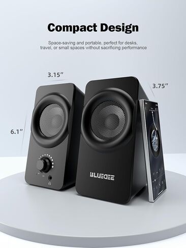 مكبرات صوت كمبيوتر Bluedee لأجهزة الكمبيوتر المكتبية، مكبرات صوت مزدوجة السائق مع مصابيح RGB، توصيل وتشغيل مكبر صوت USB سلكي مدمج لأجهزة الكمبيوتر المحمول وسطح المكتب، USB أو USB-C للطاقة والصوت in Saudi Arabia