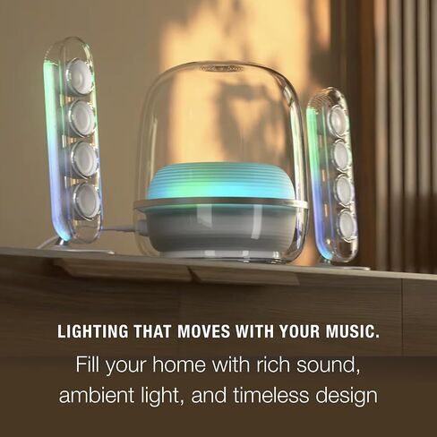 مكبر صوت Harman Kardon SoundSticks 5 2.1 قناة بلوتوث مع HDMI - أبيض - تصميم مكبر صوت ثلاثي الاتجاهات مع عرض ضوئي متعدد الألوان - بث الموسيقى واتصال Auracast متعدد السماعات in Kuwait