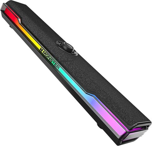 Monster S330 Computer Speakers, HiFi Stereo Sound PC Speakers, Bluetooth 6.0 Computer Sound Bar with Dynamic RGB Light, USB/Type-C Plug & Play, Gaming Speakers for Computer Desktop, PC, Laptop, Tablet in Saudi Arabia