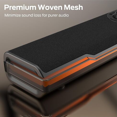 Monster S330 Computer Speakers, HiFi Stereo Sound PC Speakers, Bluetooth 6.0 Computer Sound Bar with Dynamic RGB Light, USB/Type-C Plug & Play, Gaming Speakers for Computer Desktop, PC, Laptop, Tablet in Saudi Arabia