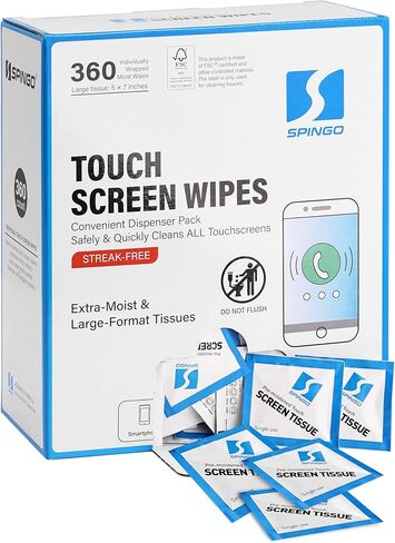 Screen Wipes, Screen Cleaner Wipes for Electronics, Pre-moistened Cleaning Wipes for Phone, Laptop, Computer, Monitor, Touch Screens, Eyeglasses,Streak-Free Formula (200 Count) in Kuwait