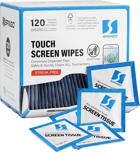 Screen Wipes, Screen Cleaner Wipes for Electronics, Pre-moistened Cleaning Wipes for Phone, Laptop, Computer, Monitor, Touch Screens, Eyeglasses,Streak-Free Formula (200 Count) in Kuwait