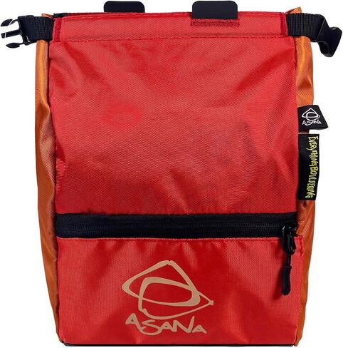 Asana Huckit Chalk Bucket Bouldering - Large XL Chalk Pot with Magnetic Tabs & Inner Buckle - Fleece Lining for Mess Reduction - Expanding Pockets & Brush Holders - Ideal for Climbing in Saudi Arabia