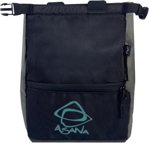 Asana Huckit Chalk Bucket Bouldering - Large XL Chalk Pot with Magnetic Tabs & Inner Buckle - Fleece Lining for Mess Reduction - Expanding Pockets & Brush Holders - Ideal for Climbing in Saudi Arabia