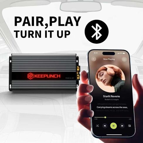 4 Channel Car Amplifier with Bluetooth, Compact Class D Stereo Audio Amp, 4 x 130W RMS @4 Ohms, 4 x 210W @2 Ohms, 2 x 420W Bridged, Auto Turn-On, Start-Stop Ready, Bass Remote in Saudi Arabia