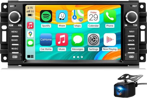 ستيريو راديو السيارة لسيارة Jeep Wrangler JK 2007-2018، Android 13 شاشة تعمل باللمس CarPlay Android Auto Bluetooth GPS Navigation 2+64G وحدة رئيسية مع كاميرا احتياطية in Kuwait