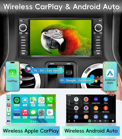 ستيريو راديو السيارة لسيارة Jeep Wrangler JK 2007-2018، Android 13 شاشة تعمل باللمس CarPlay Android Auto Bluetooth GPS Navigation 2+64G وحدة رئيسية مع كاميرا احتياطية in Kuwait