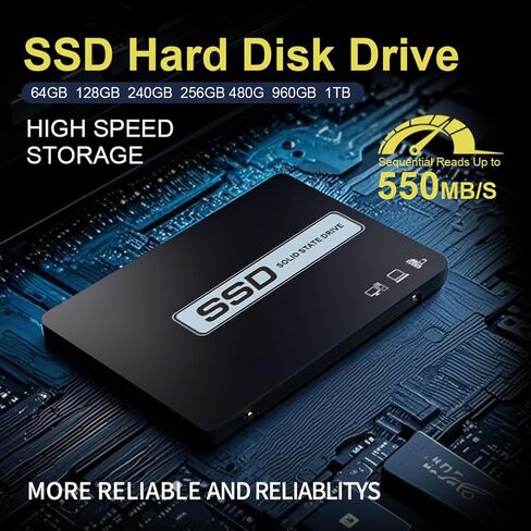 128G SATA Solid State Drive,SATA III 2.5 Inch Internal SSD - Speeds up to 550MB/s for IT Pros, Creators, Everyday Users,Upgrade PC or Laptop Memory and Storage in Saudi Arabia