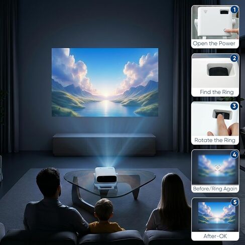جهاز عرض Wielio 2026 الذكي Android TV مع WiFi 6 وBluetooth 5.0 مدمج في 1000+ تطبيقات 240 ANSI جهاز عرض أفلام صغير محمول لغرفة النوم يدعم 4K/1080P Auto Keystone & Zoom in Saudi Arabia