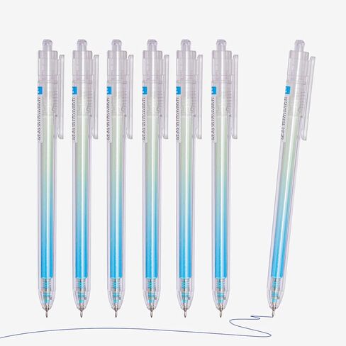 Minimalist 6 PCs Retractable Gel Pens Black Ink 0.5mm, Super Quick-Dry Ink, Soft Pastel Gradient Barrels, Perfect for Children, Students, Teachers, College, Workers in Saudi Arabia