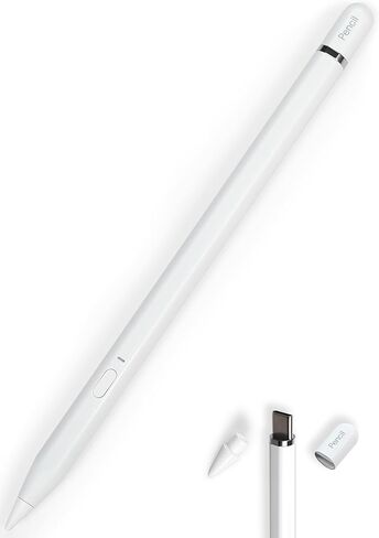 Pencil 1st Gen (USB-C) for iPad 2018-2026: All-Aluminum Stylus, Bluetooth Shortcuts, Plug&Charge, Tilt Sensitivity&Palm Rejection – for iPad 6-11&Mini 5-7, Air 3-5/M2/M3, Pro 11-13"(M4/M5)White in Saudi Arabia