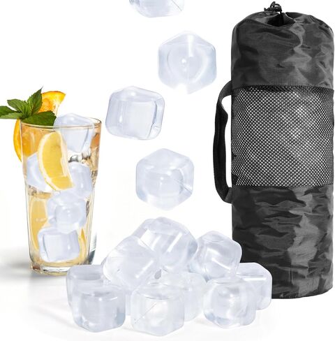 380 Pack Reusable Ice Cubes for Drinks, BPA-Free Plastic Ice Cubes, Refreezable & Washable Ice Cubes Reusable Without Diluting for Whiskey, Coffee, Parties, Camping & Ice Bath in Saudi Arabia