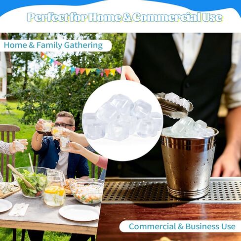 380 Pack Reusable Ice Cubes for Drinks, BPA-Free Plastic Ice Cubes, Refreezable & Washable Ice Cubes Reusable Without Diluting for Whiskey, Coffee, Parties, Camping & Ice Bath in Saudi Arabia
