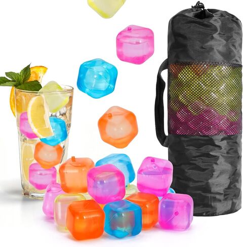 380 Pack Reusable Ice Cubes for Drinks, BPA-Free Plastic Ice Cubes, Refreezable & Washable Ice Cubes Reusable Without Diluting for Whiskey, Coffee, Parties, Camping & Ice Bath in Saudi Arabia