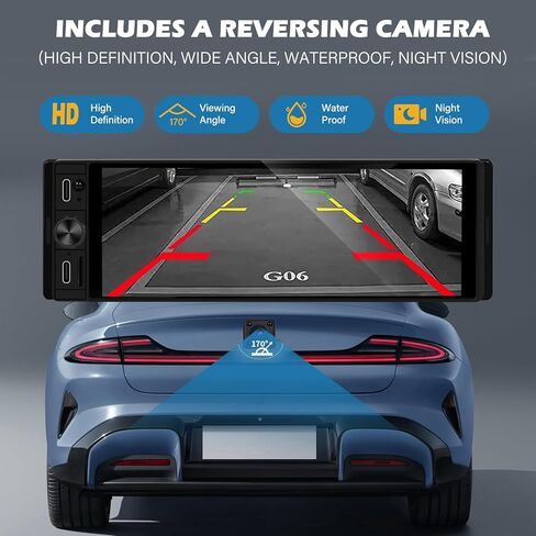 DINRGO Single Din Car Radio - Car Stereo with Wireless Apple Carplay Android Auto, 6.9" Touchscreen Radio with Bluetooth 5.2 Support Mirror Link, RC，GPS, FM, USB & Type-C Fast Charging, EQ, SWC，MIC in Saudi Arabia