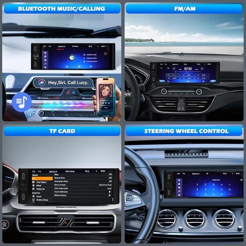 DINRGO Single Din Car Radio - Car Stereo with Wireless Apple Carplay Android Auto, 6.9" Touchscreen Radio with Bluetooth 5.2 Support Mirror Link, RC，GPS, FM, USB & Type-C Fast Charging, EQ, SWC，MIC in Saudi Arabia