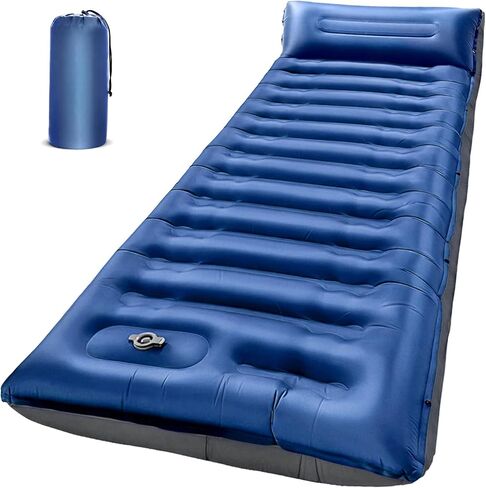 NINTYNINE Camping Sleeping Pad, 5.9" Extra-Thick Reinforced Camping Mat with Built-in Pillow & Foot Pump, Ultralight Compact Inflating Camping Air Mattress for Backpacking Hiking Travel Tent Beach in Saudi Arabia