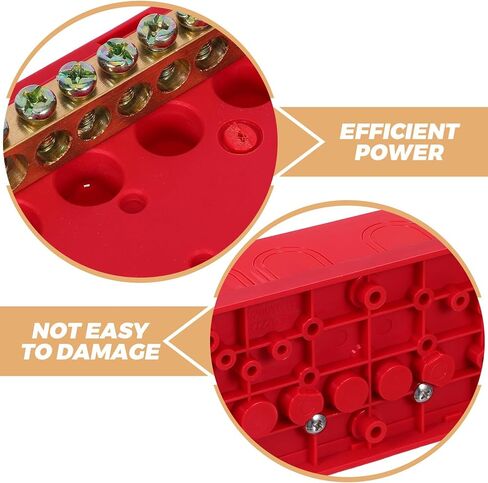 Mikinona Heavy Duty Bus Bar Power Distribution Junction 10-Position Electrical Terminal Box with Cover for Car Rv Marine Amp Audio Installation in Saudi Arabia