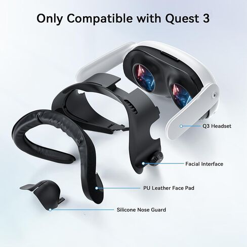 AMVR FC4L Face Pad Facial Interface Compatible with Meta Quest 3 Accessories, Only PU Leather Cover, NOT Compatible with Meta Quest 3S in Saudi Arabia