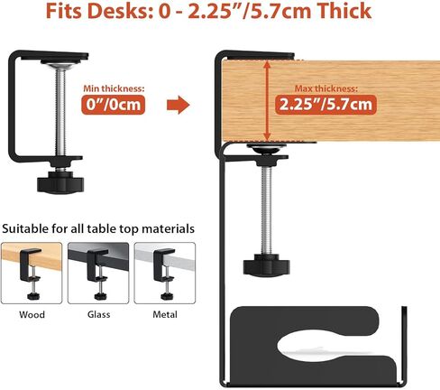 Univivi Under Desk Cable Management Tray - 32" Steel Cord Organizer, No-Drill C-Clamp & Screw Mount for Office/Home, Effortless Wire Management (Black) in Saudi Arabia