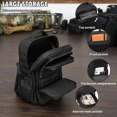 Military Tactical Backpack for Men, Outdoor Assault Backpack MOLLE Webbing Design with Water Bottle Holder for Hiking Army Adventure in Saudi Arabia