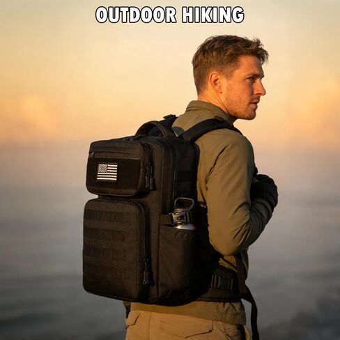 Military Tactical Backpack for Men, Outdoor Assault Backpack MOLLE Webbing Design with Water Bottle Holder for Hiking Army Adventure in Saudi Arabia