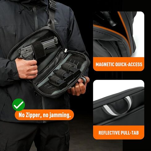 Magnetic Quick-Access Concealed Carry Bag - Tactical CCW Sling Bag with Lock, Universal Holster & Adjustable Strap | Crossbody Bag | Water-Repellent 900D | 10″x6.5″x3″ in Saudi Arabia