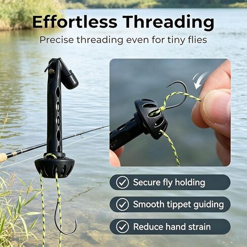 Fly Fishing Magnetic Fly Threader,Tippet Accessory to Easily Rig Small Flies on Hooks, Water Make Tying Simpler, Works Most Tippets & Styles, Knot Threader Anglers Universal(1PCS) in Saudi Arabia
