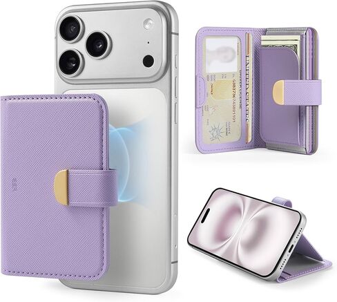 ESR Aura Clutch لمحفظة MagSafe للنساء، 5 حامل بطاقات، حجب RFID، ملصق MagSafe متضمن، محفظة مغناطيسية لسلسلة iPhone 17e/17/16/15/14/13/12 (ليست صغيرة)، اختر أجهزة سامسونج، أسود in Saudi Arabia