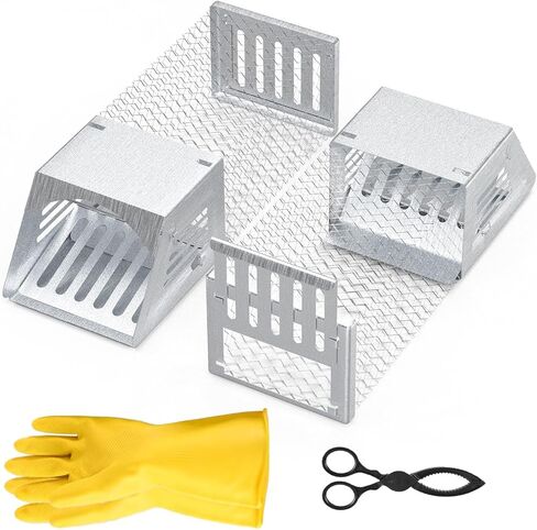 Large Animal Cat Trap Humane Live Animal Trap Catch &Release Rodent Cage Collapsible Galvanized Wire for Cat Rabbit Raccoons Beavers Groundhogs Small Foxes Dogs/30.51x12.5x12 inches in Kuwait