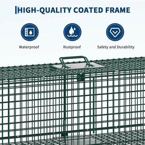 Garvee 39 inch Live Animal Trap Hunting Release Cage with 2-Door Carrying Handle Sensitive Trigger Collapsible Steel for Raccoons Squirrel Cats Rabbits Skunks Foxes Similar Animals 39 * 10 * 11 inch in Saudi Arabia
