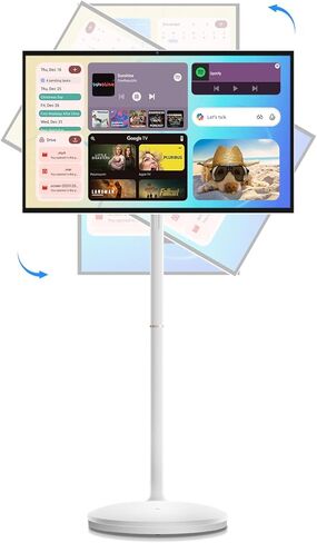 شاشة محمولة تعمل باللمس مقاس 32 بوصة تعمل بنظام Android 14، وذاكرة وصول عشوائي (RAM) سعة 8 جيجابايت، وتخزين سعة 128 جيجابايت، وكاميرا بدقة 13 ميجابكسل وميكروفونات مزدوجة، وبطارية 8 ساعات، وشبكة Wi-Fi/HDMI - شاشة ذكية الكل في واحد للمكتب المنزلي والعمل عن  in Kuwait