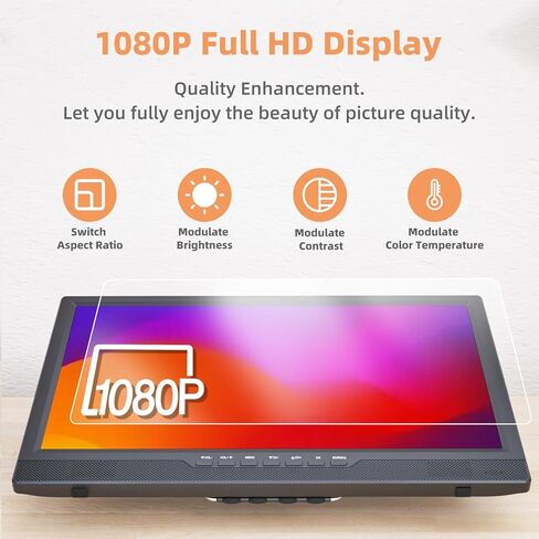 تلفزيون نورثينج 19.2 بوصة محمول مع هوائي، تلفزيون صغير LED 1080 بكسل مع مدخل HDMI/مدخل AV/منفذ USB، تلفزيون المطبخ مع حامل مدمج، للتخييم وغرفة النوم والفناء الداخلي والخارجي in Kuwait