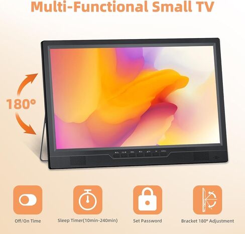 تلفزيون نورثينج 19.2 بوصة محمول مع هوائي، تلفزيون صغير LED 1080 بكسل مع مدخل HDMI/مدخل AV/منفذ USB، تلفزيون المطبخ مع حامل مدمج، للتخييم وغرفة النوم والفناء الداخلي والخارجي in Kuwait