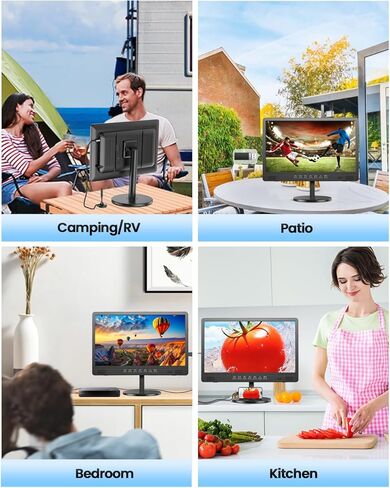 Desobry 18.5" Portable TV with Antenna, 6500mAh Rechargeable Portable Monitor with 1080P HDMI Input, AV Input, USB, Small TV for Travel, Camping, Kitchen, Bedroom, RV, Power Outage in Saudi Arabia